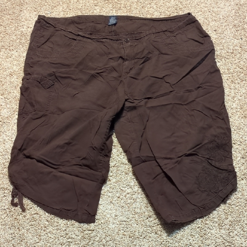 Faded Glory Brown Cargo Shorts Relaxed Style